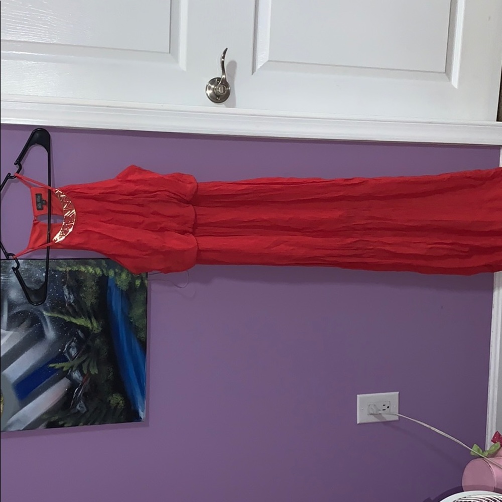 Long maxi dress, Coral color